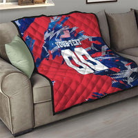 Personalized United States Soccer Eagle Quilt American Flag Grunge Patriot Art