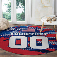 Personalized United States Soccer Eagle Round Carpet American Flag Grunge Patriot Art