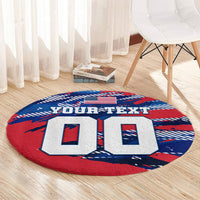 Personalized United States Soccer Eagle Round Carpet American Flag Grunge Patriot Art