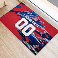 Personalized United States Soccer Eagle Rubber Doormat American Flag Grunge Patriot Art