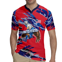 Personalized United States Soccer Eagle Rugby Jersey American Flag Grunge Patriot Art