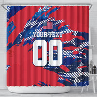 Personalized United States Soccer Eagle Shower Curtain American Flag Grunge Patriot Art