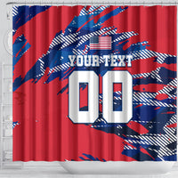 Personalized United States Soccer Eagle Shower Curtain American Flag Grunge Patriot Art
