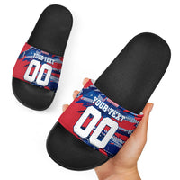 Personalized United States Soccer Eagle Slide Sandals American Flag Grunge Patriot Art