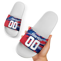 Personalized United States Soccer Eagle Slide Sandals American Flag Grunge Patriot Art