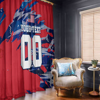 Personalized United States Soccer Eagle Window Curtain American Flag Grunge Patriot Art