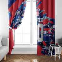 Personalized United States Soccer Eagle Window Curtain American Flag Grunge Patriot Art