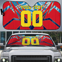Personalized DR Congo Football Leopard Victory Auto Sun Shade Congolese Soccer Comic Style
