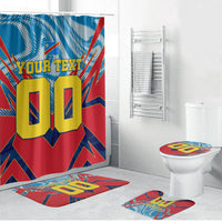 Personalized DR Congo Football Leopard Victory Bathroom Set Congolese Soccer Comic Style