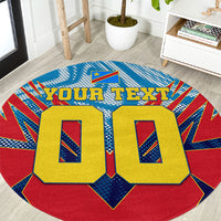 Personalized DR Congo Football Leopard Victory Round Carpet Congolese Soccer Comic Style