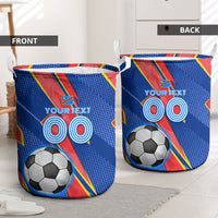 Personalized DR Congo Football Leopard GOAL Laundry Basket Congolese Football Champion - Dynamic Halftone Soccer Style
