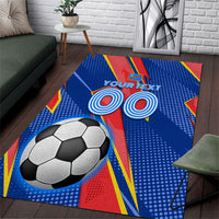 Personalized DR Congo Football Leopard GOAL Area Rug Congolese Football Champion - Dynamic Halftone Soccer Style