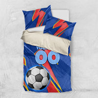 Personalized DR Congo Football Leopard GOAL Bedding Set Congolese Football Champion - Dynamic Halftone Soccer Style