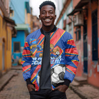 Personalized DR Congo Football Leopard GOAL Bomber Jacket Congolese Football Champion - Dynamic Halftone Soccer Style