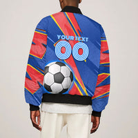 Personalized DR Congo Football Leopard GOAL Bomber Jacket Congolese Football Champion - Dynamic Halftone Soccer Style