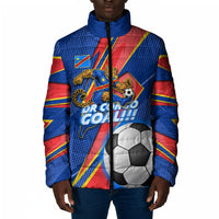 Personalized DR Congo Football Leopard GOAL Padded Jacket Congolese Football Champion - Dynamic Halftone Soccer Style