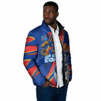 Personalized DR Congo Football Leopard GOAL Padded Jacket Congolese Football Champion - Dynamic Halftone Soccer Style