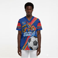 Personalized DR Congo Football Leopard GOAL Scrub Top Congolese Football Champion - Dynamic Halftone Soccer Style