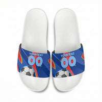 Personalized DR Congo Football Leopard GOAL Slide Sandals Congolese Football Champion - Dynamic Halftone Soccer Style