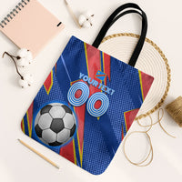 Personalized DR Congo Football Leopard GOAL Tote Bag Congolese Football Champion - Dynamic Halftone Soccer Style
