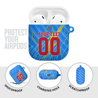 Personalized DR Congo Football AirPods Case Lightning Leopard National Flag Motif