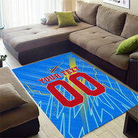 Personalized DR Congo Football Area Rug Lightning Leopard National Flag Motif