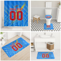 Personalized DR Congo Football Bathroom Set Lightning Leopard National Flag Motif
