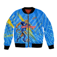 Personalized DR Congo Football Bomber Jacket Lightning Leopard National Flag Motif