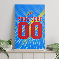 Personalized DR Congo Football Canvas Wall Art Lightning Leopard National Flag Motif