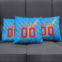 Personalized DR Congo Football Pillow Cover Lightning Leopard National Flag Motif