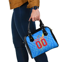 Personalized DR Congo Football Shoulder Handbag Lightning Leopard National Flag Motif