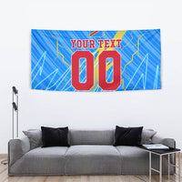 Personalized DR Congo Football Tapestry Lightning Leopard National Flag Motif