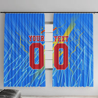 Personalized DR Congo Football Window Curtain Lightning Leopard National Flag Motif