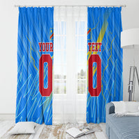 Personalized DR Congo Football Window Curtain Lightning Leopard National Flag Motif