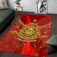 Custom Portugal Football World Champions 2026 Area Rug Golden Shield Crown Crest Soccer Trophy