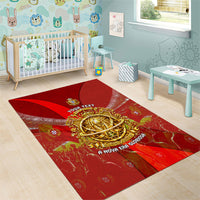 Custom Portugal Football World Champions 2026 Area Rug Golden Shield Crown Crest Soccer Trophy