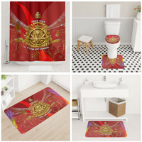 Custom Portugal Football World Champions 2026 Bathroom Set Golden Shield Crown Crest Soccer Trophy