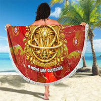Custom Portugal Football World Champions 2026 Beach Blanket Golden Shield Crown Crest Soccer Trophy