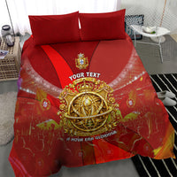 Custom Portugal Football World Champions 2026 Bedding Set Golden Shield Crown Crest Soccer Trophy