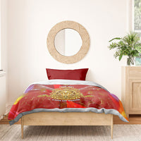Custom Portugal Football World Champions 2026 Bedding Set Golden Shield Crown Crest Soccer Trophy