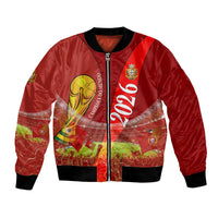 Custom Portugal Football World Champions 2026 Bomber Jacket Golden Shield Crown Crest Soccer Trophy