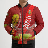 Custom Portugal Football World Champions 2026 Bomber Puffer Jacket Golden Shield Crown Crest Soccer Trophy