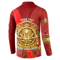 Custom Portugal Football World Champions 2026 Button Sweatshirt Golden Shield Crown Crest Soccer Trophy