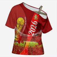 Custom Portugal Football World Champions 2026 Cross Shoulder Shirt Golden Shield Crown Crest Soccer Trophy