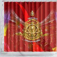 Custom Portugal Football World Champions 2026 Shower Curtain Golden Shield Crown Crest Soccer Trophy