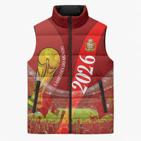 Custom Portugal Football World Champions 2026 Sleeveless Puffer Jacket Golden Shield Crown Crest Soccer Trophy