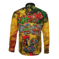 Portugal Football Champions 2026 Long Sleeve Button Shirt Urban Graffiti Street Art Galo De Barcelos