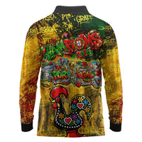 Portugal Football Champions 2026 Long Sleeve Polo Shirt Urban Graffiti Street Art Galo De Barcelos