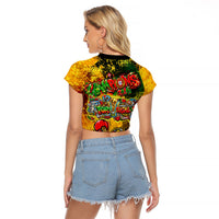 Portugal Football Champions 2026 Raglan Cropped T Shirt Urban Graffiti Street Art Galo De Barcelos