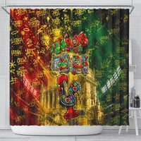 Portugal Football Champions 2026 Shower Curtain Urban Graffiti Street Art Galo De Barcelos